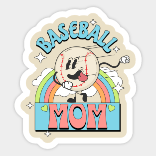 Retro Baseball Mom Shirt Sticker